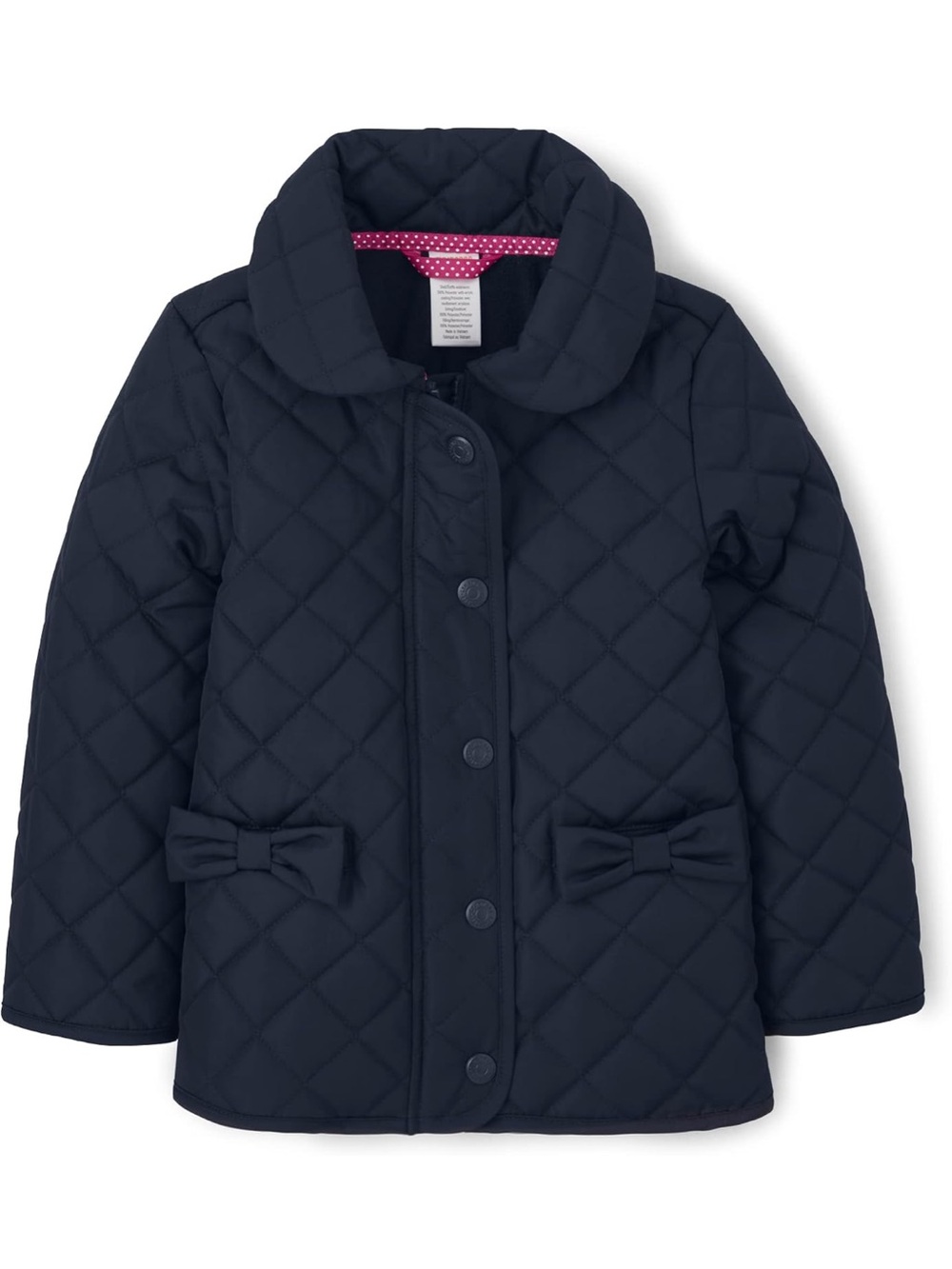 Gymboree Quilted Navy Puffer Jacket with Peter Pan Collar